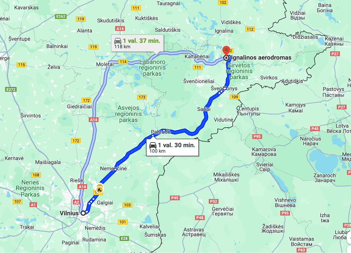 Oro erdvės (Pavojinga zona "Ignalina 2" EYD21) bepiločių skrydžiams ir raketų paleidimui rezervavimas